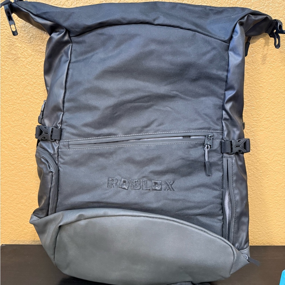 Roblox Employee Exclusive Black Roll-Top Backpack - Rare Company Swag
